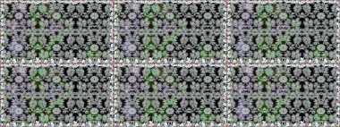 Raster illüstrasyonu. Kumaş, tekstil, duvar kağıdı baskısı için. Tomurcukları çiçek olan sevimli bir çiçek deseni. Kusursuz bir geçmişi var. Raster. Antika retro tarzı.