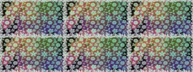 Çiçekler, dallar, bitkiler ve çiçekler. Güzel kumaş deseni. Raster illüstrasyonu. El çizimi.