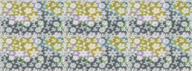 Çiçekli güzel suluboya desen. Raster illüstrasyonu. Gri renklerde.