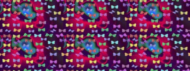 Kıyafetler, erkekler, kızlar ve duvar kağıtları için soyut çizim kalıbı. Mor renkli illüstrasyon. Raster. Kelebekli Raster.