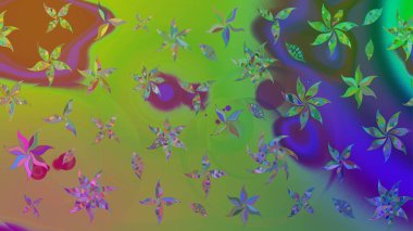 El yapımı çiçek ve bitki koleksiyonu. Raster illüstrasyonu. Raster illüstrasyonu. Eskiz stili yeşil renkler. Şirin karalamalı çiçek deseni çiz..