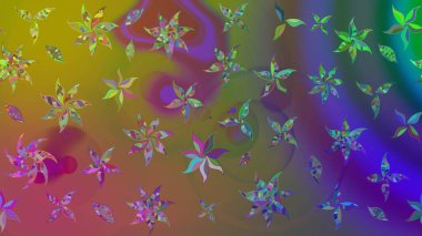 Kahverengi renkli etnik çiçeklerin olduğu zarif bir eskiz modeli. Raster Çiçek İllüstrasyon Şirin Tekstil.