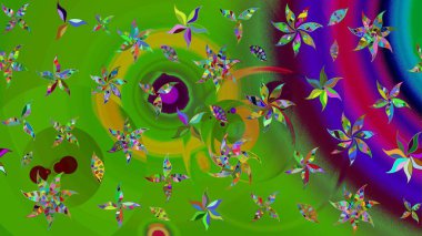 Güzel kumaş deseni. Doodle çiçekler ve dalları, otlar ve çiçekler. Raster Illustration. El çizilmiş.