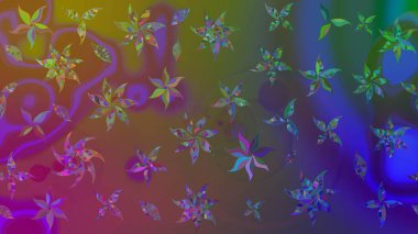 Tatil havası. Bahar mevsimi. Raster güzel bir çiçek deseni çizmiş. Nazik romantik baskı.