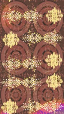 Arabesk ile klasik model. Geleneksel klasik süs. Arabesk ve çiçekli doğu raster desenleri.