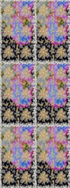 Raster altın pürüzsüz desen. Arkaplan, kumaş, altın duvar kağıdı. Düz elle çizilmiş klasik koleksiyon. Altın elementlerle gri renklerde altın desen.