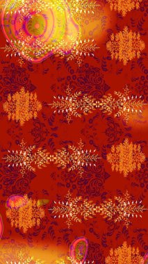 Kar taneleri arka planda. Kış kartı Mutlu Noeller, Yeni Yıl ve Mutlu Tatil Raster çizimleri. Kırmızı, turuncu ve sarı kar taneli Noel kartı kırmızı, turuncu ve sarı renkler.