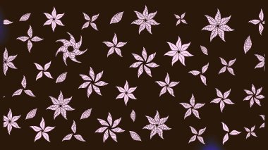 Kahverengi renklerde. Raster illüstrasyonu. 3D çiçekler, çizim.