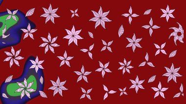 Raster illüstrasyonu. Küçük çiçekteki sevimli çiçek deseni. Kırmızı renkte çiçekler.