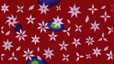 Hediye ambalaj kağıdı, tebrik kartları, posterler ve pankart tasarımı. Raster düz çiçek çizim deseni. Kırmızı renkte çiçekler.