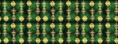 Kışın sembolü, mutlu noeller, mutlu yeni yıl kutlaması Raster illüstrasyonu. Soyut duvar kâğıdı, ambalaj dekorasyonu. Basit bir kar tanesi. Yeşil, gri ve sarı renkli şirin kar taneleri.