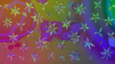 Tekstil için suluboya eskiz deseni. Şirin çiçekli, desenli, kahverengi renkli bir eskiz deseni. El çizimi çiçek çizimi deseni (fayans)).