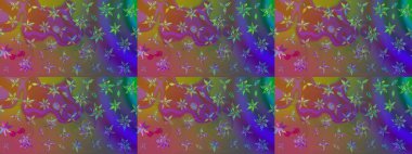 Robot resim. Raster illüstrasyonu. Küçük çiçekte sevimli çiçek deseni var..