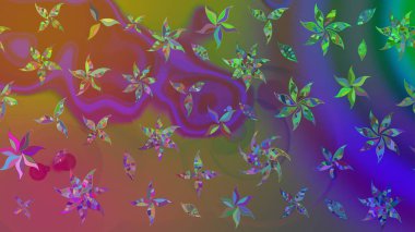 Kahverengi renkli çiçekler. Elle boyanmış suluboya resim çizimi çiçekler ve bitkiler.