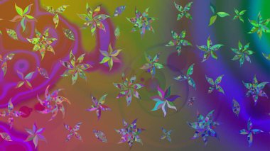 Vadinin çiçekleri kahverengi renklerde. Raster çiçek desenleri çiziyor..