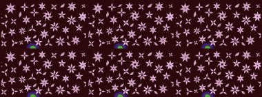 Raster illüstrasyonu. Kahverengi renklerde. Çiçekli güzel suluboya desen.