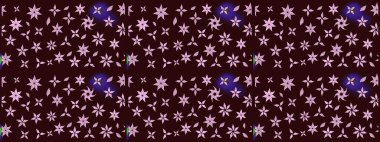 Renkli Bahar Teması eskiz kalıbı. Raster illüstrasyonu. Düz Çiçek Elementleri Tasarımı. Kahverengi renkte zarif çiçekler ve suluboya..