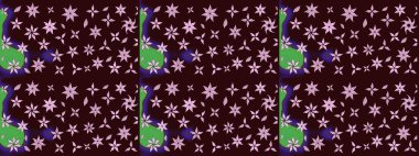 Raster illüstrasyonu. Kahverengi renkte zarif çiçekli suluboya. Renkli Bahar Teması eskiz kalıbı. Düz Çiçek Elementleri Tasarımı.