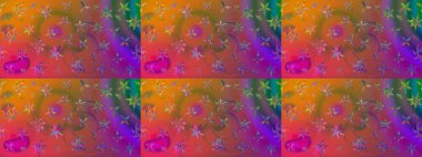 Suluboya tarzında kahverengi renkte. Raster illüstrasyonu. Küçük çiçekli bahar deseni çiz.