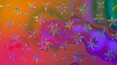 Manzaralı çiçek deseni. Sevgililer günü ve tebrik kartı konsepti için şık bir davetiye. Üst manzara, yumuşak mor renk tarzı. Çiçek kompozisyonu, el boyası, hassas şablon..