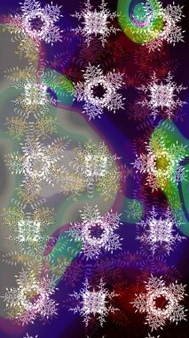 Gri, nötr ve kahverengi renkler üzerine şirin soyut kar taneleri raster tasarımı. Yeni yıl kar tanesi. Düz kar karalama ikonları, kar taneleri silueti Noel afişi için, kartlar.