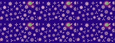 Çizgi çizimi kalıbı. Şirin çiçekler. Raster Moda kumaş deseni.