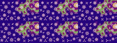 Halk tarzı. Modern çiçek arkaplanı. Moda baskıları için zarif bir şablon. Parlak renkli çiçekleri ve mavi yaprakları olan harika bir çiçek deseni..