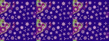 Çocuksu tasarım. Elle çizilmiş çiçek desenli Raster çizimi. Tekstil, kumaş, ambalaj, hatıra defteri için hoş bir çiçek arkaplanı. Mavi arkaplanda.