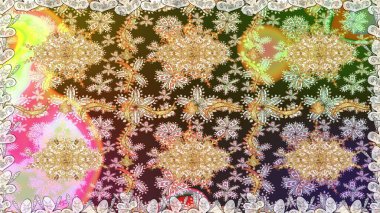 Duvar kâğıdı barok, İspanyol kumaşı. Kusursuz çiçek deseni. Tarafsız renklerde grafiksel modern kusursuz desen. Kusursuz raster arkaplanı.