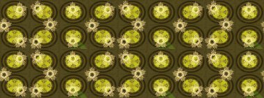 Yeni yıl kar tanesi. Güzel soyut kar tanesi raster tasarımı. Düz kar karalama ikonları, kar taneleri silueti yeşil, kahverengi ve sarı renkler noel afişi, kartlar.