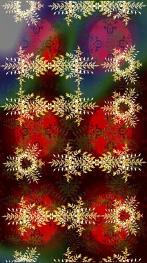 Raster illüstrasyonu. Kar taneleri ve raster arkaplanlı Noel karalaması deseni.