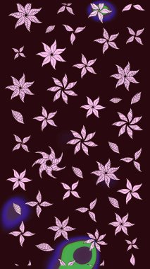 Raster deseni. Soyut çiçek çizim kalıbı arka planı. Raster illüstrasyonu. Kahverengi renklerde. Küçük çiçekte sevimli çiçek deseni var..