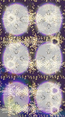 Kar taneleri izole edildi. Kar tanesi süsü Raster illüstrasyonu. Güzel süs eşyası. Tarafsız, gri ve mor renkli kar tanesi süsü.