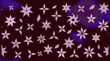 Çiçekler. Vadinin çiçekleri kahverengi renklerde. Soyut etnik raster çizim kalıbı.