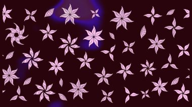 Soyut etnik raster çizim kalıbı. Çiçekler. Vadinin çiçekleri kahverengi renklerde.