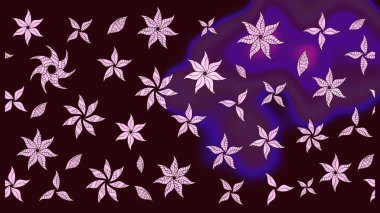 Raster illüstrasyonu. Çiçek buketleriyle klasik bir eskiz şekli. Kahverengi renklerde.