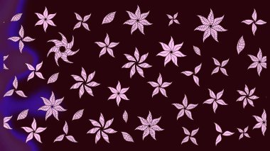 Şirin, zarif çiçekler Raster illüstrasyonu. Davetiye ve kartpostal tasarımı için dekoratif çiçek unsurları. Tekstil için figür. Poster ya da kapak için arka plan. Yapraklı çizim deseni.