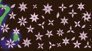 Raster. Renkli Bahar Teması eskiz kalıbı. Düz Çiçek Elementleri Tasarımı.