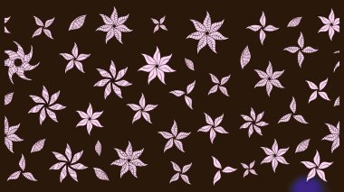 Raster illüstrasyonundaki çiçek desenli çizim. Kahverengi renkte çiçekler.