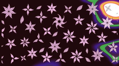 Kahverengi renklerde. Çiçekli güzel suluboya desen. Raster illüstrasyonu.