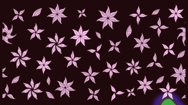 Renkli Bahar Teması eskiz kalıbı. Asya tekstil tarzında. Kahverengi renkli çiçekler. Düz Çiçek Elementleri Tasarımı. Çiçek desenli çizim. Raster illüstrasyonu.