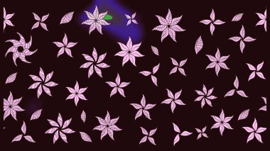 Raster illüstrasyonundaki çiçek desenli çizim. Renkli Bahar Teması eskiz kalıbı. Düz Çiçek Elementleri Tasarımı. Süslü kumaş deseni.