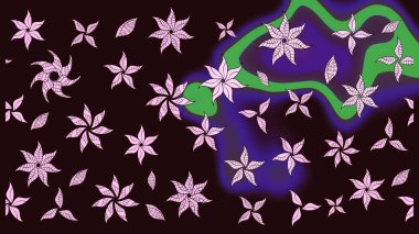 Tekrar eden çiçek arkaplanı, zarif kahverengi çiçek duvar kağıdı. Kahverengi renkler üzerine çiçek desenli çizimler, el yapımı papatyalar, papatyalar..