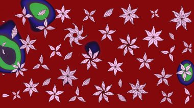 Üst manzara, yumuşak kırmızı renk tarzı. Çiçek kompozisyonu, el boyası, hassas şablon. Manzaralı çiçek deseni. Sevgililer günü ve tebrik kartı konsepti için şık bir davet.