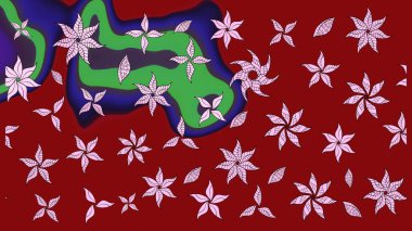 Renkli Bahar Teması eskiz kalıbı. Raster güzel kumaş deseni çiziyor. Düz Çiçek Elementleri Tasarımı. Çiçek deseni.