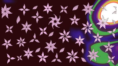 Yumuşak, yaz çiçekli arka plan. Kahverengi renkli çiçekler. Raster çiçek desenli ve çiçekli..