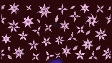 Düz Çiçek Elementleri Tasarımı. Renkli Bahar Teması eskiz kalıbı. Süslü kumaş deseni. Raster illüstrasyonunda çiçek deseni çizimi.