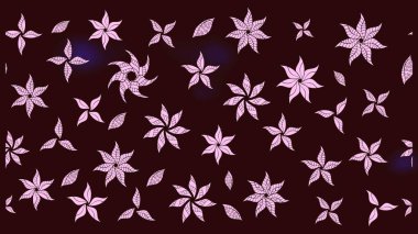 Çiçekli karalama şeklinde Raster çiçek deseni. Raster illüstrasyonu. Nazikçe, yaz çiçekleri kahverengi renklerde.