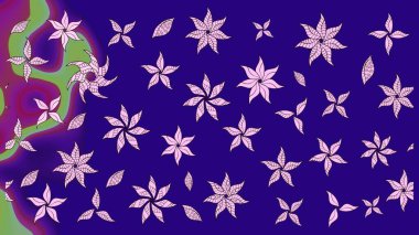 Mavi renkli çiçekler. Raster düz çiçek çizim deseni. Tasarım hediye paketi, tebrik kartları, posterler ve afiş tasarımı.