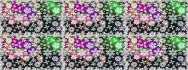 Düz çiçek öğeleri tasarım. Raster çizimde sorunsuz çiçek desenli. Bahar Tema Dikişsiz desen arka plan rengi. Fantezi kumaş deseni.